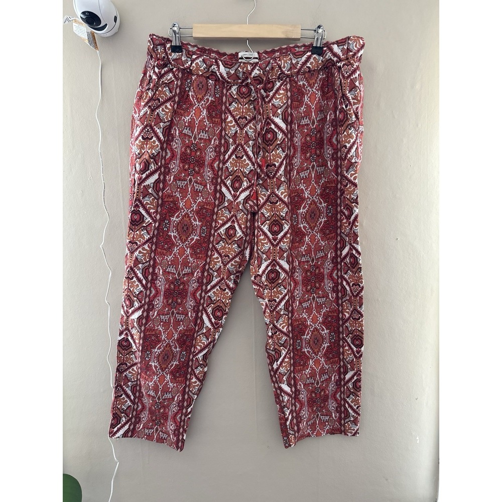 Rachael Zoe Womens 100% Linen Cropped Pants Size XL Lightweight Beachy Boho